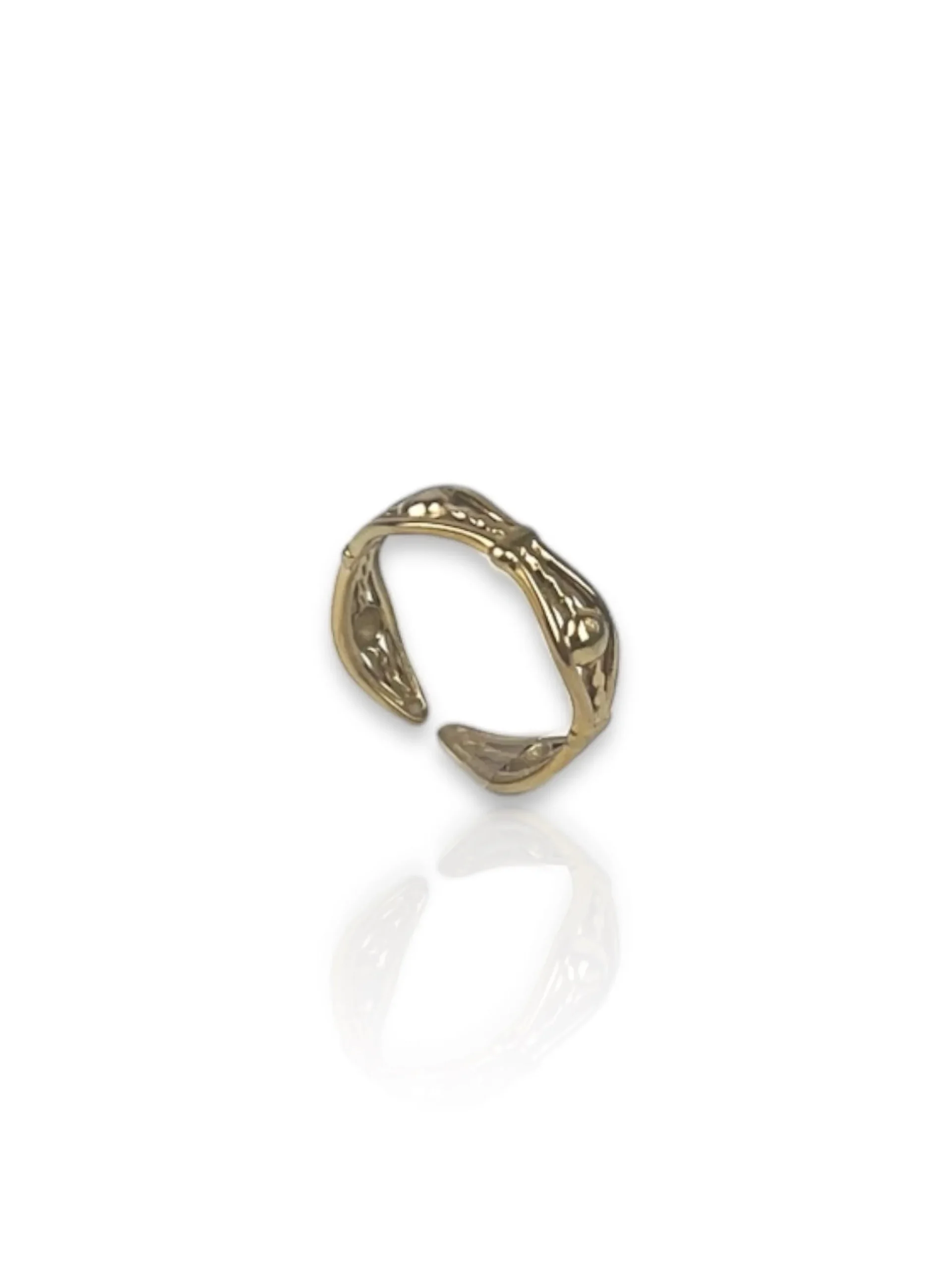 Anillo bolitas dorado