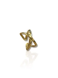 Anillo cruzado dorado