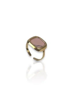 Anillo cuadrado rosa
