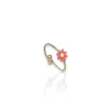 Anillo flor amarena dorado