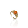 Anillo piedra naranja dorado