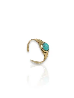Anillo piedra turquesa dorado