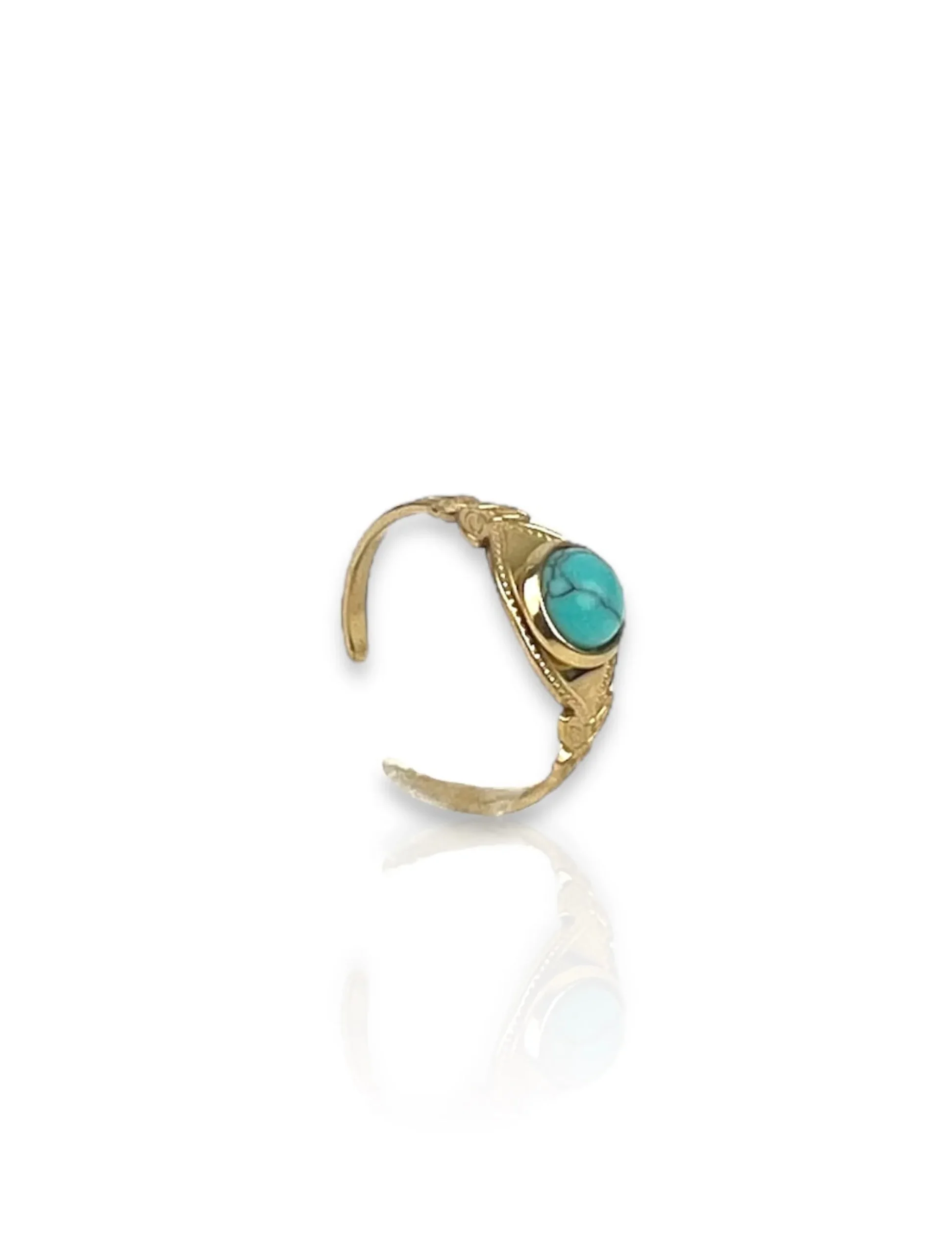 Anillo piedra turquesa dorado