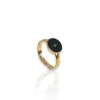 Anillo rayo negro dorado