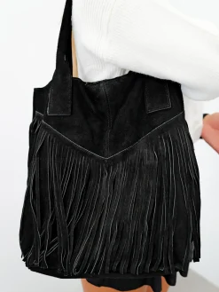Bolso ante flecos negro