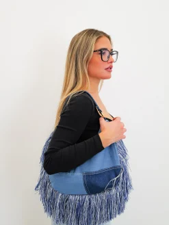 Bolso flecos denim