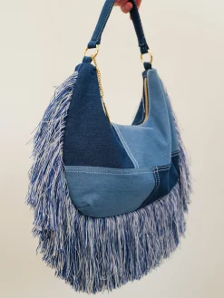 Bolso flecos denim