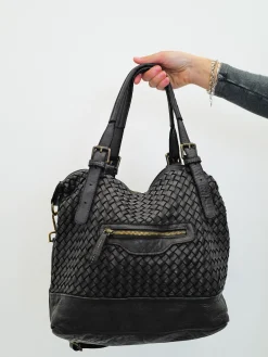 Bolso grande trenzado negro