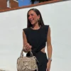 Bolso hebillas piel mate beige