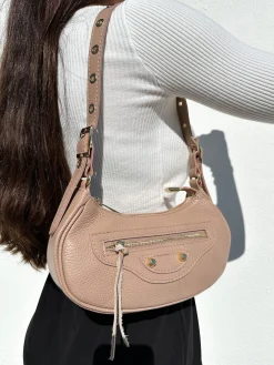 Bolso hombro baguette beige