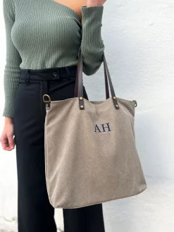 Bolso maxi nylon beige