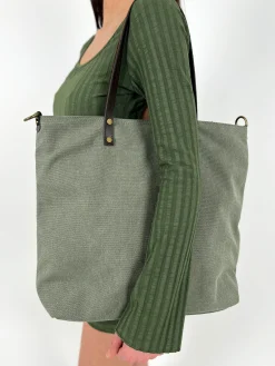 Bolso maxi nylon caqui