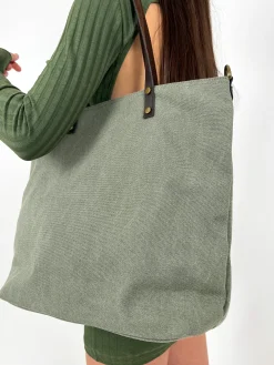 Bolso maxi nylon caqui