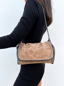 Bolso midi cadenas beige
