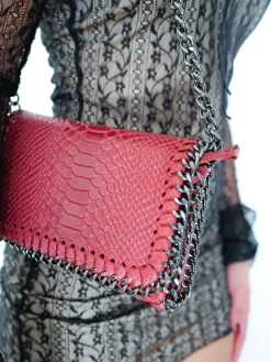 Bolso midi piel burdeos