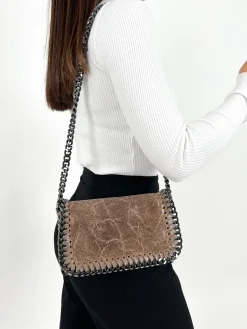 Bolso midi piel marrón