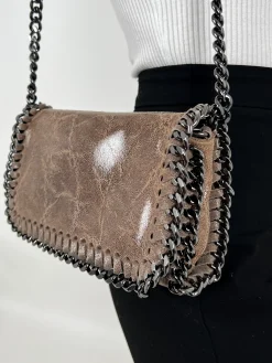 Bolso midi piel marrón
