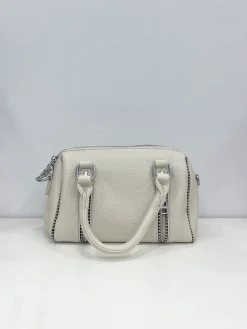 Bolso mini cremalleras beige