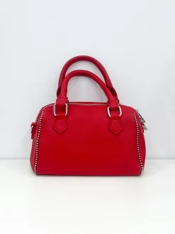Bolso mini cremalleras rojo