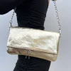 Bolso piel cadenas dorado
