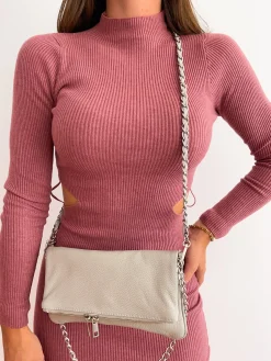 Bolso piel cadenas hielo