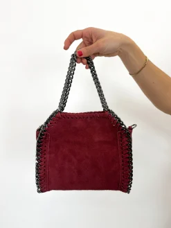 Bolso pocket bag ante burdeos