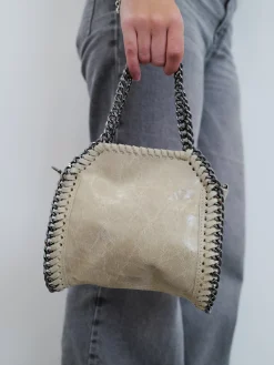 Bolso pocket bag brillo crema