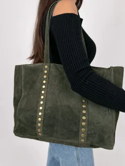 Bolso tachas maxi caqui