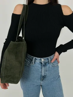 Bolso tachas maxi caqui