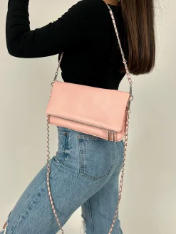 Bolso vegano cadenas rosa
