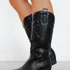 Bota efecto piel cowboy negro
