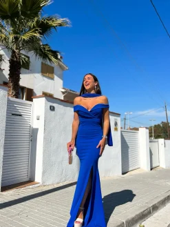 Chal capa gasa azul