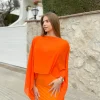 Chal capa gasa naranja