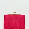 Clutch ante flecos fucsia