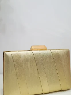 Clutch bandas textura dorado