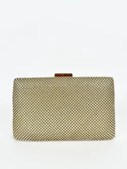 Clutch brillos dorado efecto