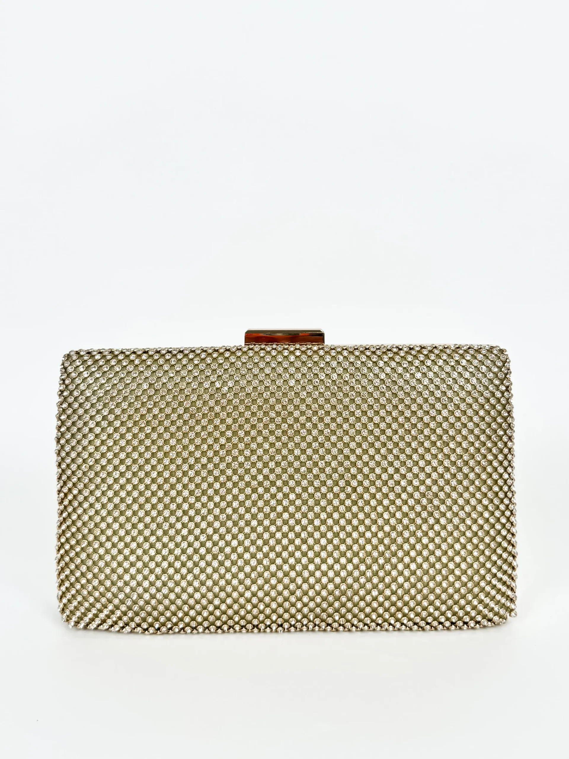 Clutch brillos dorado efecto