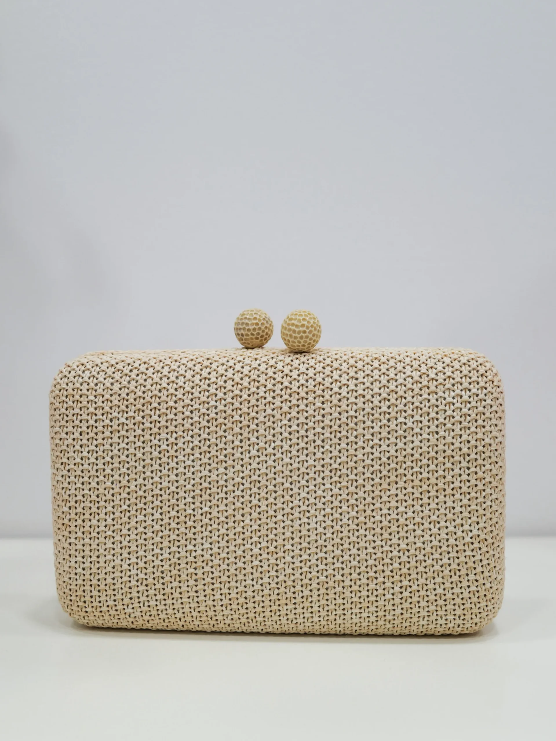 Clutch fiesta efecto rafia beige