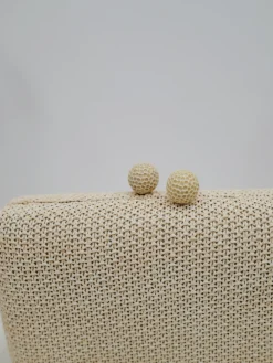 Clutch fiesta efecto rafia beige
