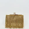 Clutch flecos dorado