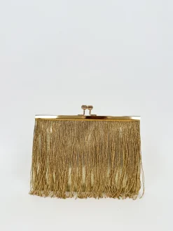 Clutch flecos dorado