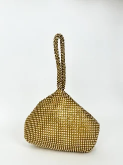 Clutch pocket brillos dorado