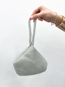 Clutch pocket brillos plata