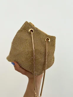 Clutch saco fiesta dorado