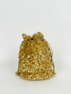 Clutch saco lentejuelas dorado