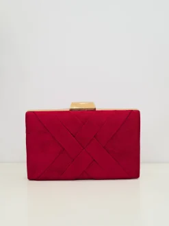 Clutch trenzado burdeos