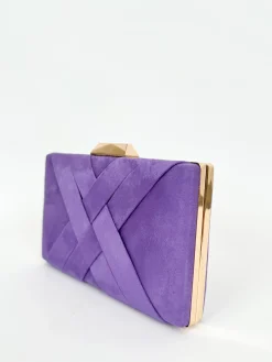 Clutch trenzado lila