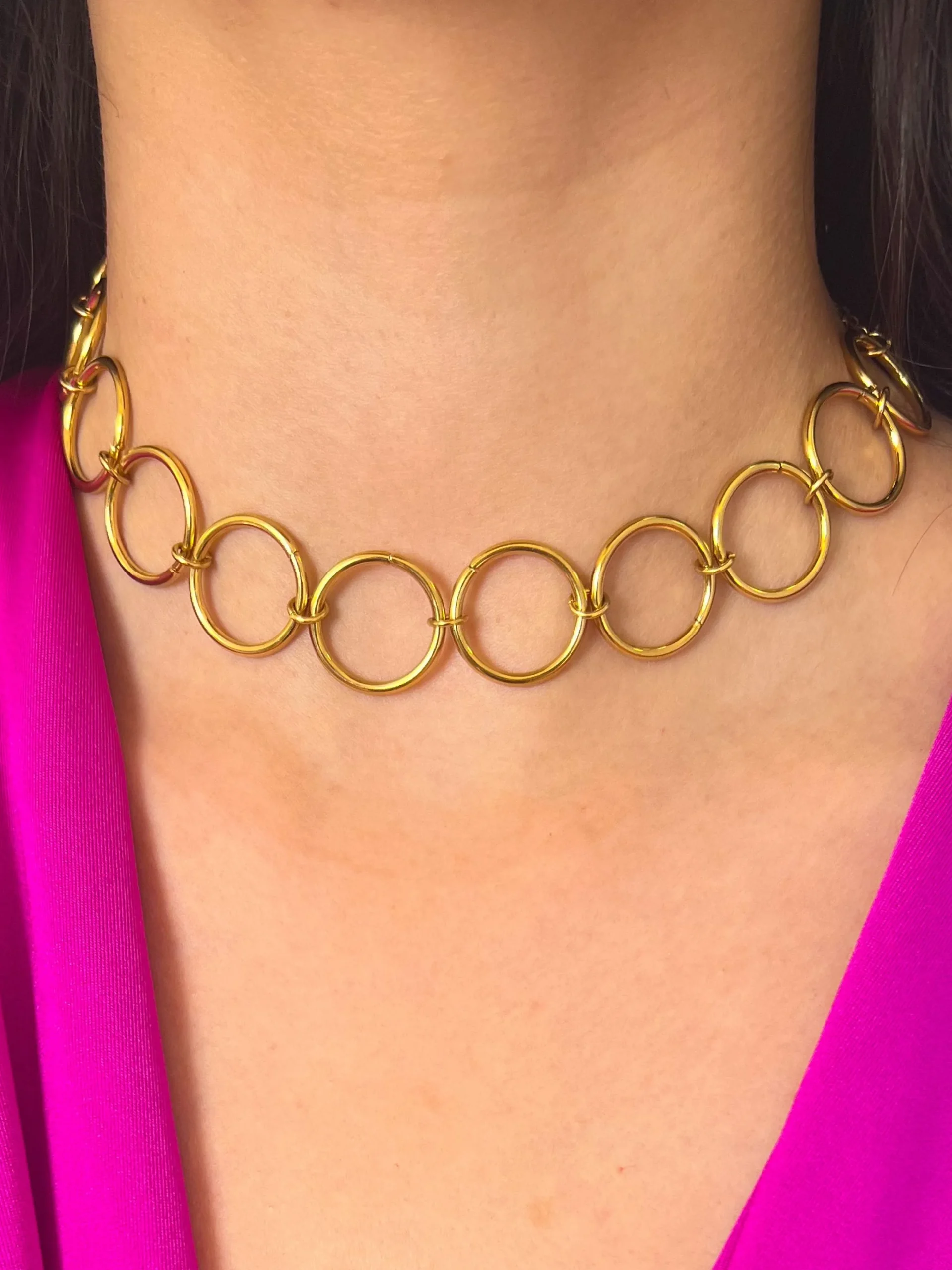 Collar choker aros dorados