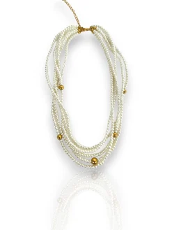 Collar multi perlas blanco