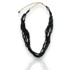Collar multi perlas negras